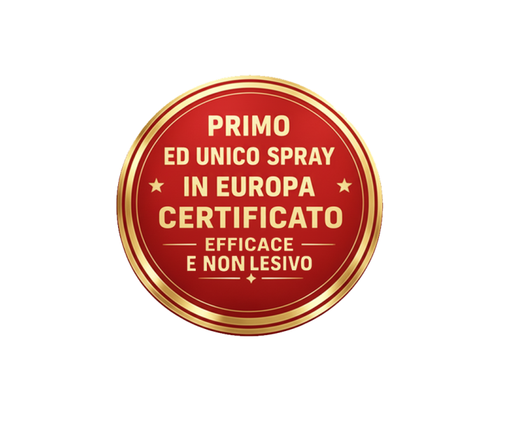 bollino primo spray certificato unico spray in europa certificato efficace e non lesivo